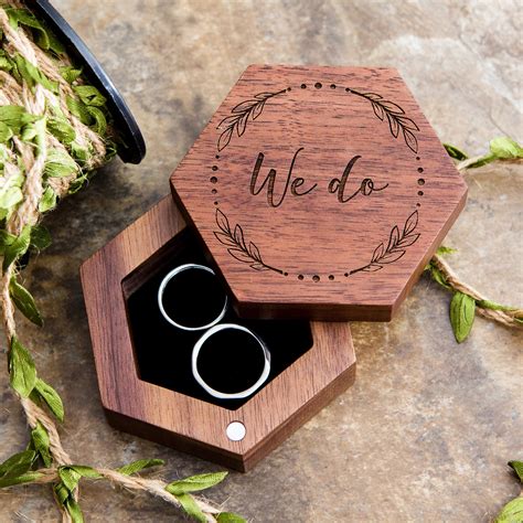 wood and metal ring box|personalized ring box wooden.